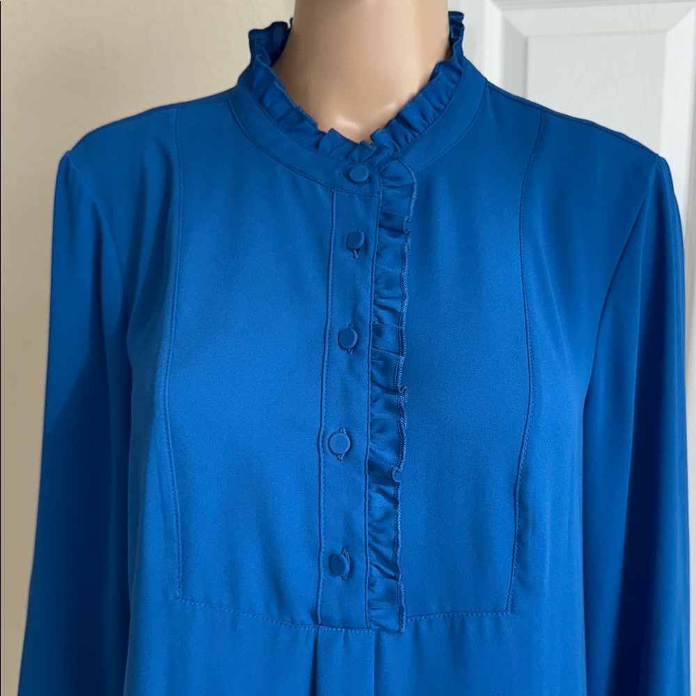 J. Crew Vibrant Blue Button-Up Blouse - Picture 2 of 16